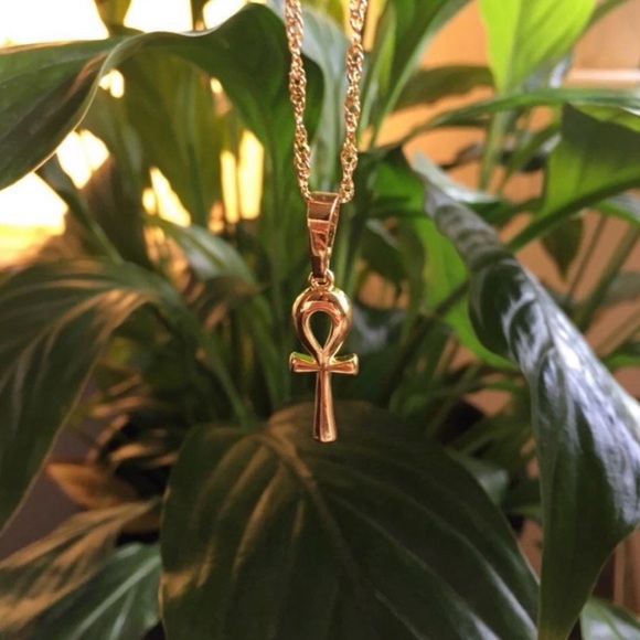 Gold Layered Ankh & African and Nefertiti Pendant Necklace Set - Picture 5 of 6